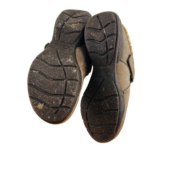 Clarks Collection Womens Brown Leather & Faux Fur Slip-On Clogs Slippers Size 6 - Picture 8 of 8